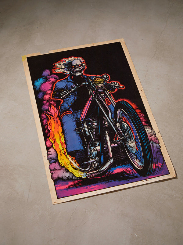 琉球藍染ポスターフレーム W660 x H960(レジン/木製) x Vintage Black Light Poster【HIGHWAY TO HELL】