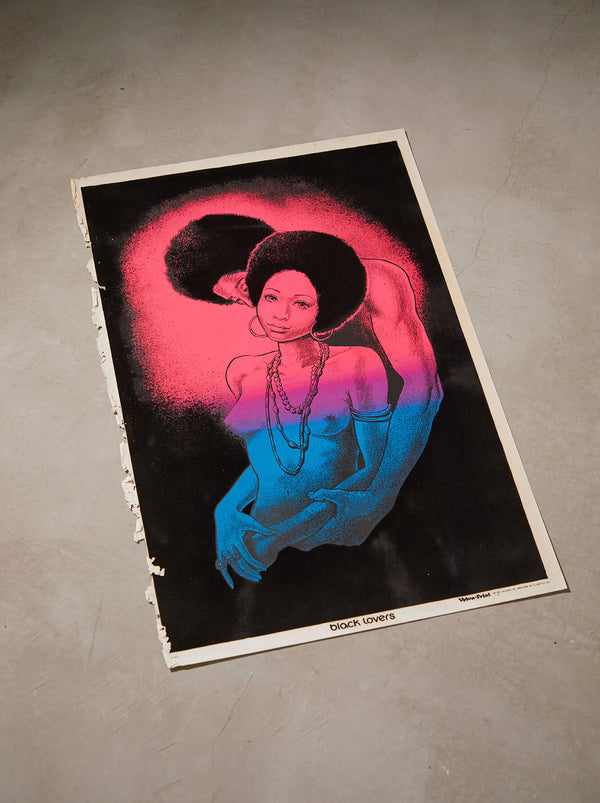 琉球藍染ポスターフレーム W660 x H960(レジン/木製) x Vintage Black Light Poster【BLACK LOVERS】