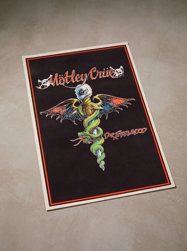 琉球藍染ポスターフレーム W660 x H960(レジン/木製) x Vintage Black Light Poster【MOTLEY CRUE】