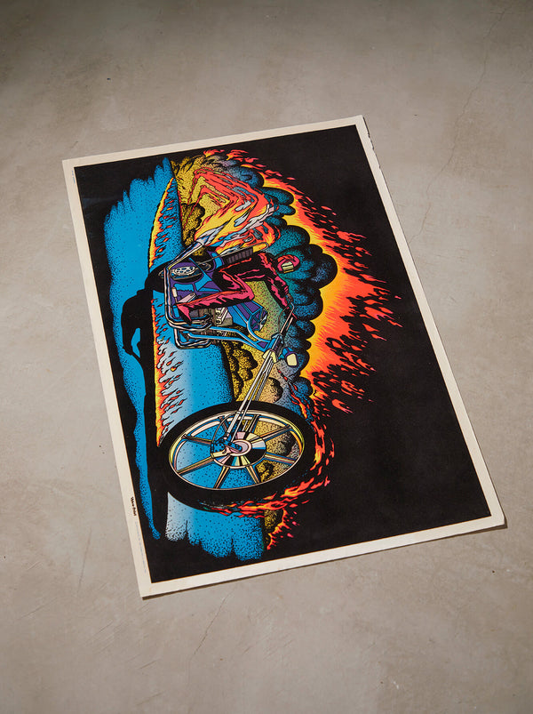 琉球藍染ポスターフレーム W660 x H960(レジン/木製) x Vintage Black Light Poster【CHOPPER】