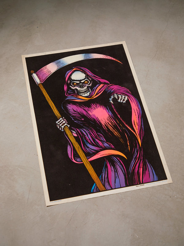 琉球藍染ポスターフレーム W660 x H960(レジン/木製) x Vintage Black Light Poster【DEATH DEALER】