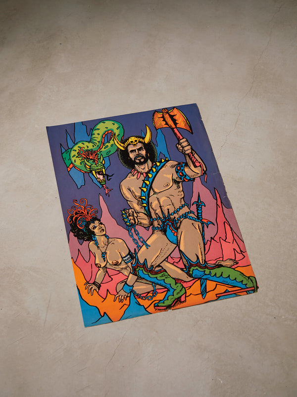 琉球藍染ポスターフレーム W580 x H780(レジン/木製) x Vintage Black Light Poster【BLACK WARRIOR】