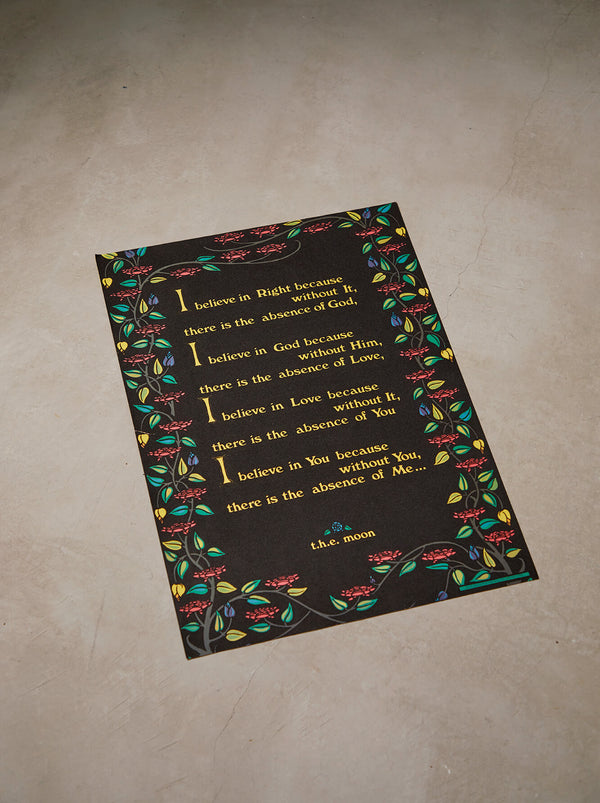 琉球藍染ポスターフレーム W580 x H780(レジン/木製) x Vintage Black Light Poster【BELIEVING】