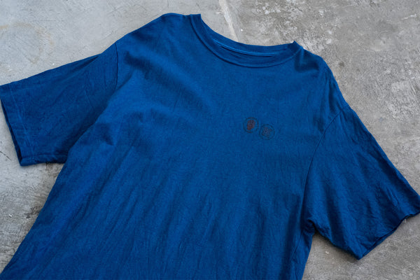 Ryukyu Indigo-Dyed Print T-Shirt (1980s Moose Head Beer)