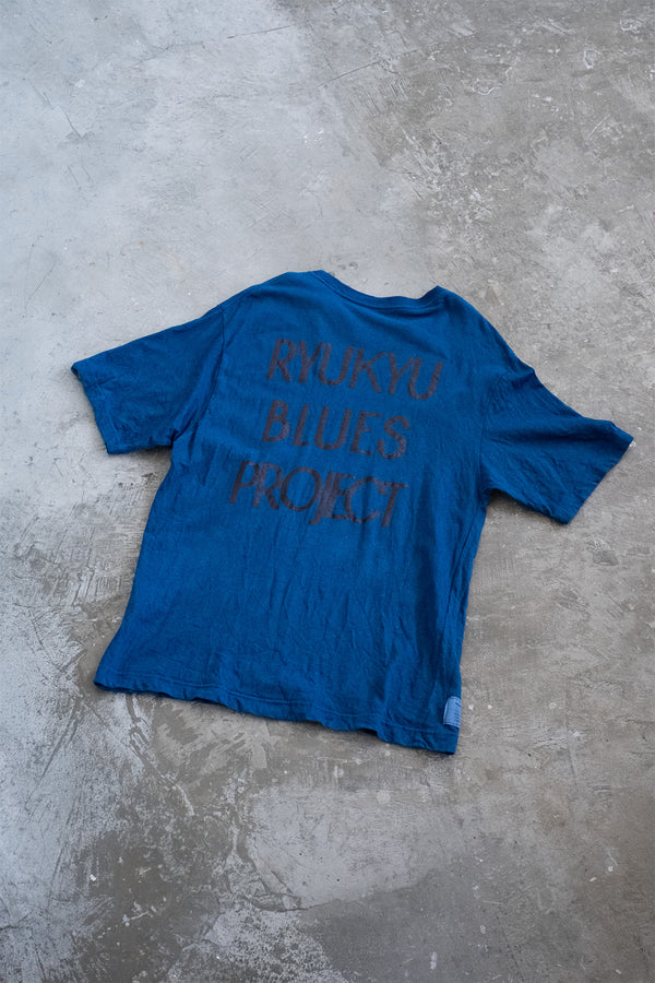 Ryukyu Indigo-Dyed Print T-Shirt (1980s Moose Head Beer)