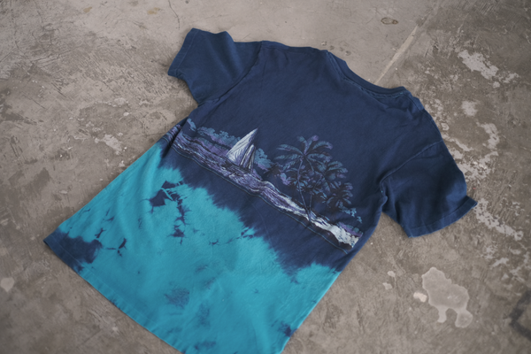 琉球藍染PRINT T-SHIRT(1980s Hanes OLD SURF TEE)