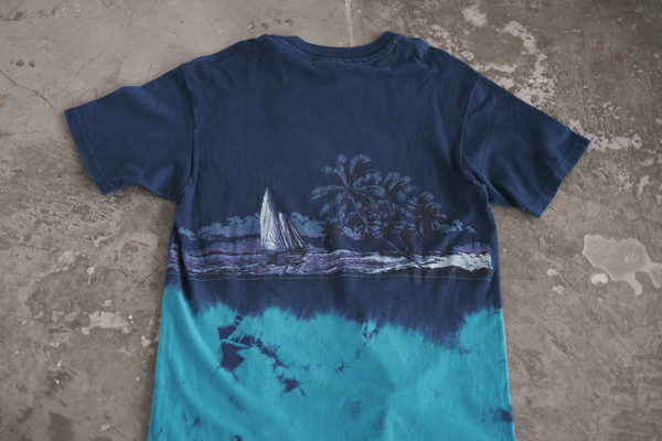 琉球藍染PRINT T-SHIRT(1980s Hanes OLD SURF TEE)
