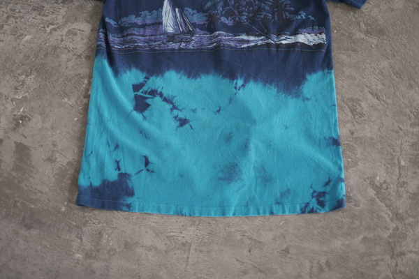 琉球藍染PRINT T-SHIRT(1980s Hanes OLD SURF TEE)