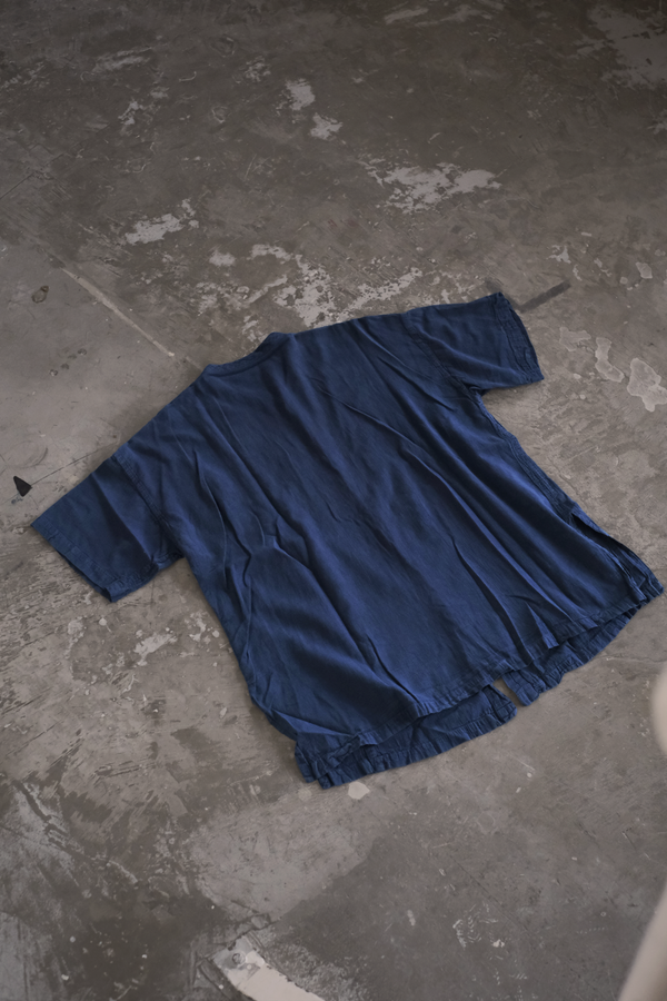 琉球藍染S/S BAND COLLAR SHIRT