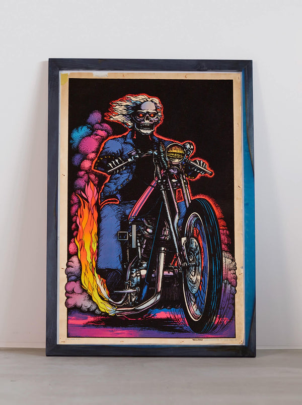 琉球藍染ポスターフレーム W660 x H960(レジン/木製) x Vintage Black Light Poster【HIGHWAY TO HELL】