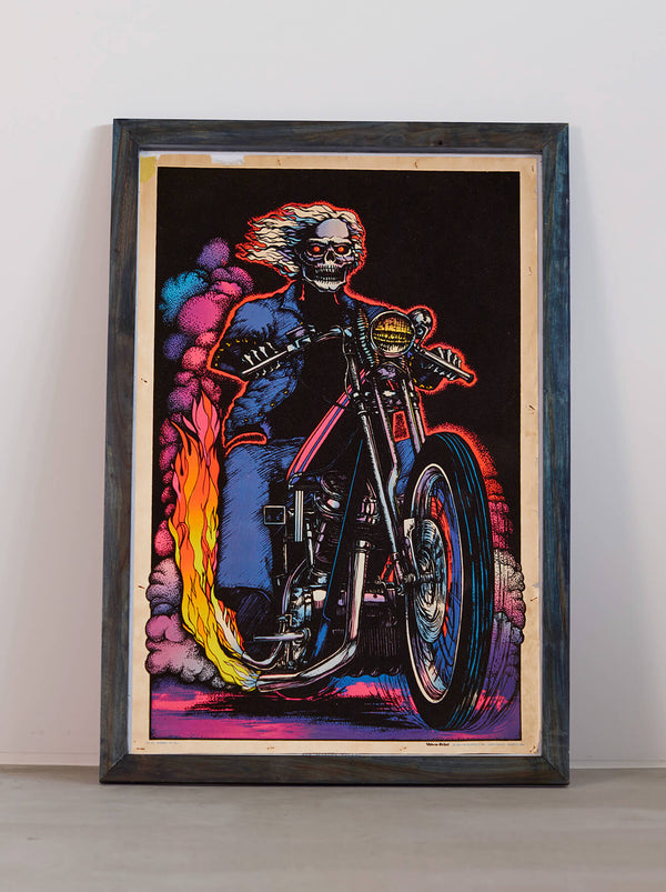 琉球藍染ポスターフレーム W660 x H960(レジン/木製) x Vintage Black Light Poster【HIGHWAY TO HELL】