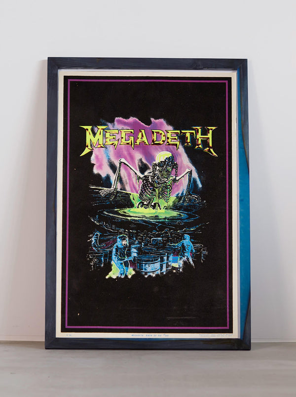 琉球藍染ポスターフレーム W660 x H960(レジン/木製) x Vintage Black Light Poster【MEGADETH BIRTH OF VIC】