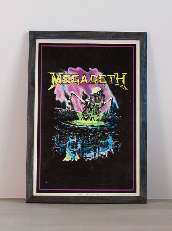 琉球藍染ポスターフレーム W660 x H960(レジン/木製) x Vintage Black Light Poster【MEGADETH BIRTH OF VIC】
