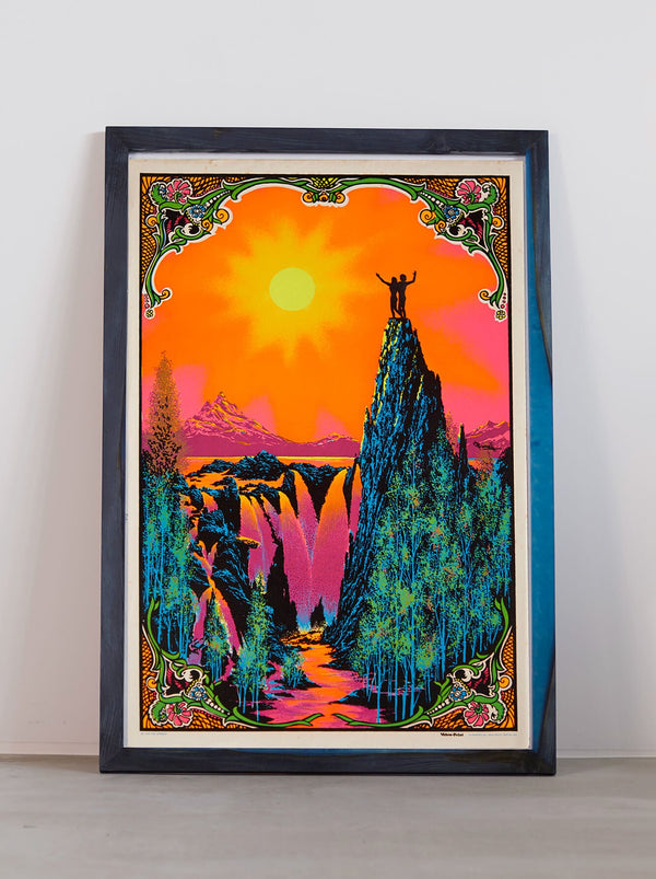 琉球藍染ポスターフレーム W660 x H960(レジン/木製) x Vintage Black Light Poster【THE GARDEN】