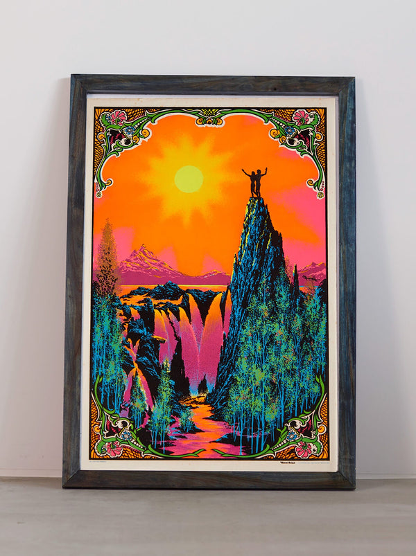 琉球藍染ポスターフレーム W660 x H960(レジン/木製) x Vintage Black Light Poster【THE GARDEN】
