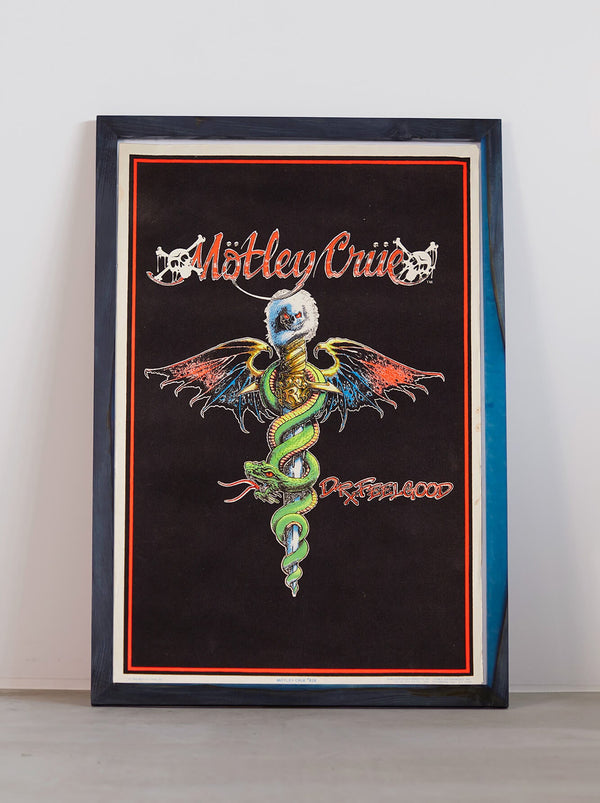 琉球藍染ポスターフレーム W660 x H960(レジン/木製) x Vintage Black Light Poster【MOTLEY CRUE】