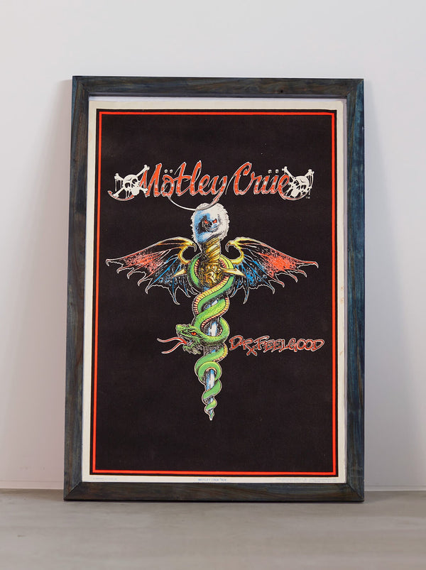 琉球藍染ポスターフレーム W660 x H960(レジン/木製) x Vintage Black Light Poster【MOTLEY CRUE】