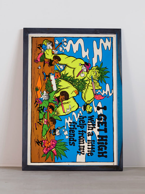 琉球藍染ポスターフレーム W660 x H960(レジン/木製) x Vintage Black Light Poster【GET HIGH】