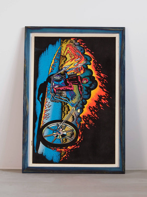 琉球藍染ポスターフレーム W660 x H960(レジン/木製) x Vintage Black Light Poster【CHOPPER】