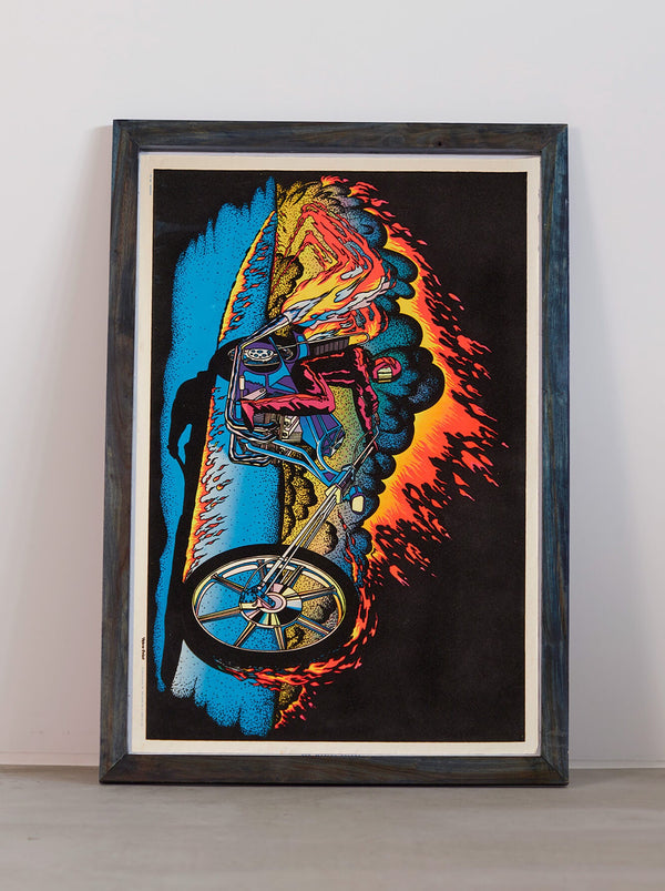 琉球藍染ポスターフレーム W660 x H960(レジン/木製) x Vintage Black Light Poster【CHOPPER】
