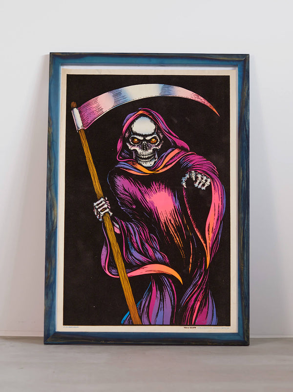 琉球藍染ポスターフレーム W660 x H960(レジン/木製) x Vintage Black Light Poster【DEATH DEALER】