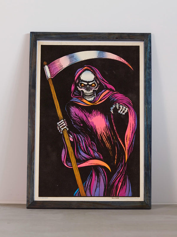 琉球藍染ポスターフレーム W660 x H960(レジン/木製) x Vintage Black Light Poster【DEATH DEALER】