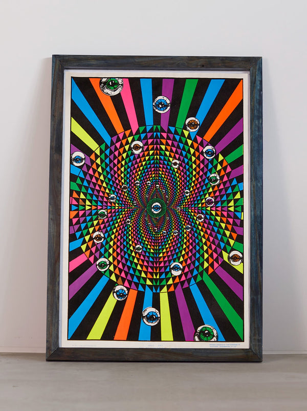 琉球藍染ポスターフレーム W660 x H960(レジン/木製) x Vintage Black Light Poster【OPEYE】