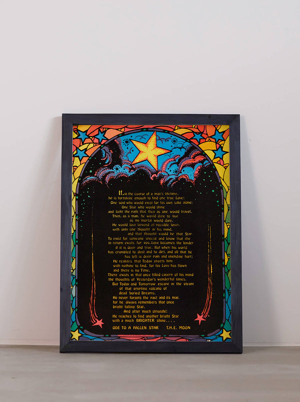 琉球藍染ポスターフレーム W580 x H780(レジン/木製) x Vintage Black Light Poster【THE DOE】