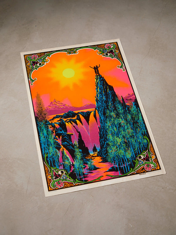 琉球藍染ポスターフレーム W660 x H960（レジン/木製） x Vintage Black Light Poster【THE GARDEN】