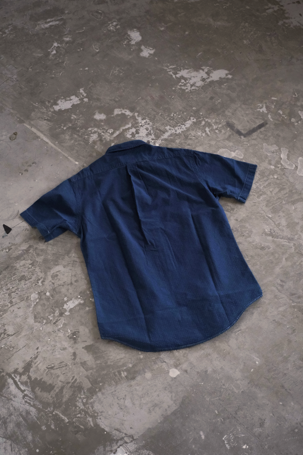 琉球藍染S/S BAND COLLAR SHIRT