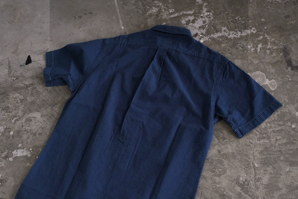 琉球藍染S/S BAND COLLAR SHIRT