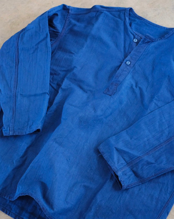 Ryukyu indigo dyed RUSSIAN MILITARY SLEEPING SHIRT