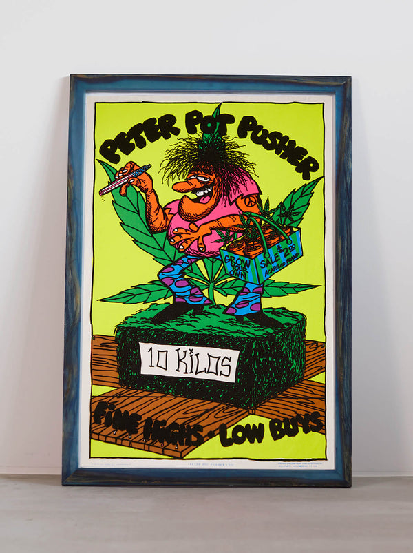Ryukyu Indigo Dye Poster Frame W660 x H960 (Resin/Wood) x Vintage Black Light Poster [PETER POT PUSHER]